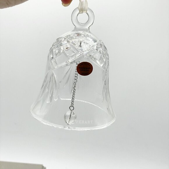 NIB Tipperary Crystal Ireland Lead Cut Clear Crystal Bell with Ribbon Hanger - Picture 4 of 9